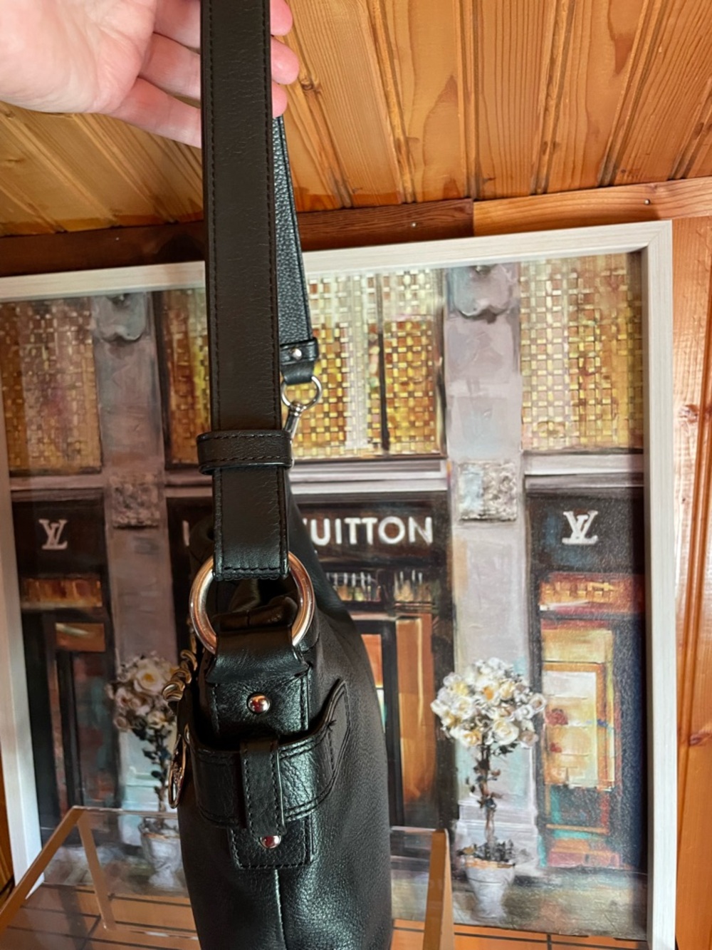 Coach Black Pebbled Leather Chain Hobo Crossbody/Shoulder Bag - Picture 7 of 7